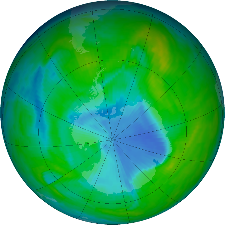 Antarctic ozone map for 25 November 1997